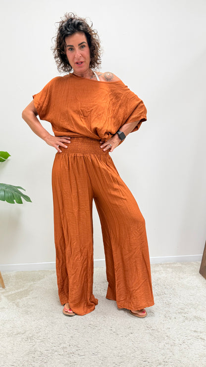 Pantaloni palazzo Extasy arancio