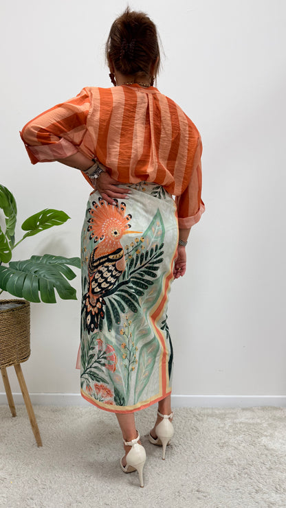 Gonna pareo lunga cocorito verde Haveone art. GVS-Q296