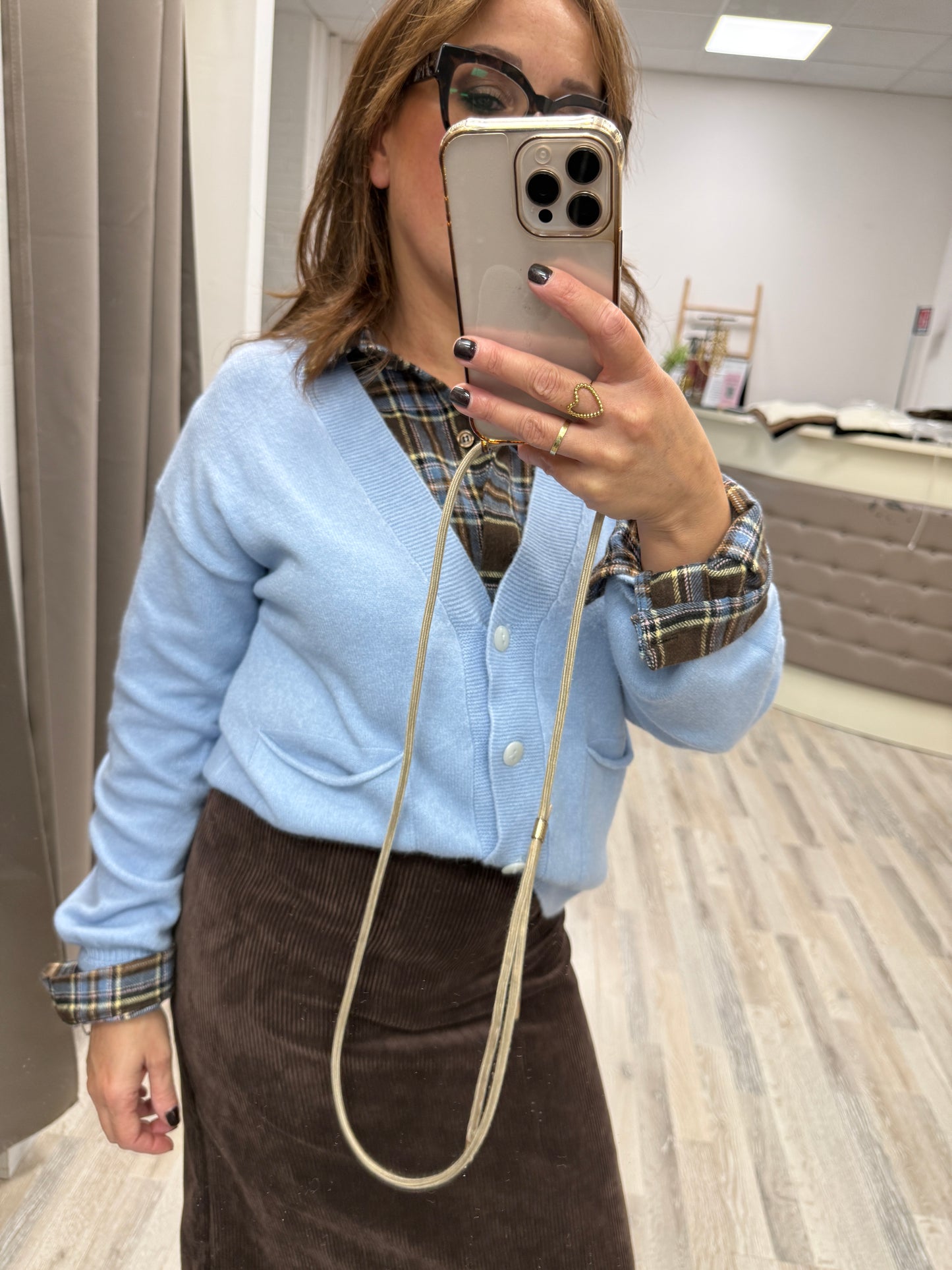 Cardigan dritto viscosa rasata con taschine Haveone