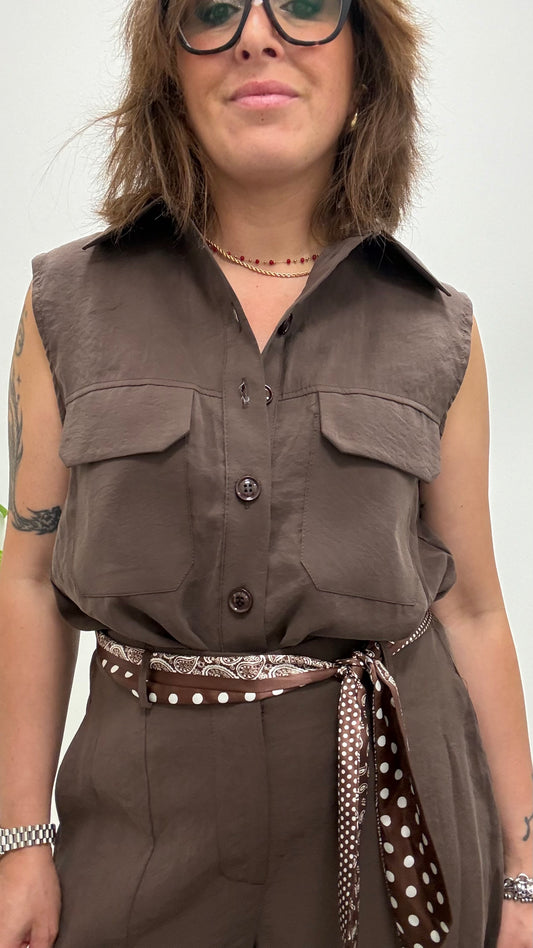 Camicia smanicata cupro Extasy