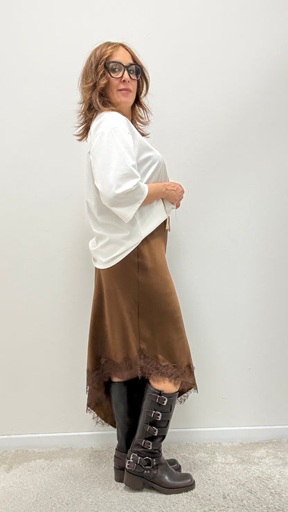 Longuette con Pizzo Asimmetrica Moro HaveOne Art.GMA-R040