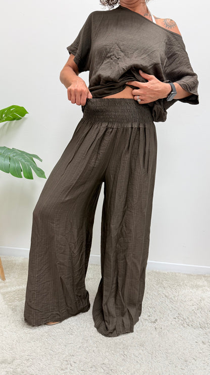 Pantaloni palazzo Extasy moro