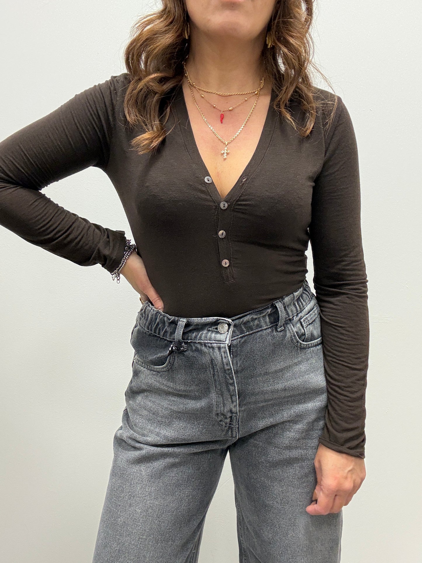 Maglia Serafino moro cashmire Haveone