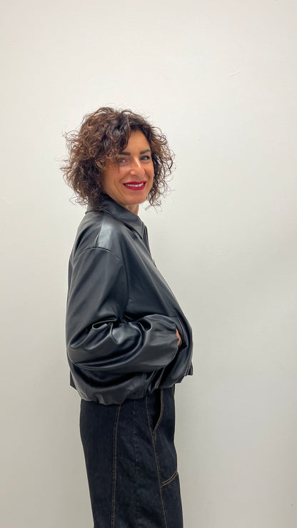 Bomber Ecopelle Extasy Nero