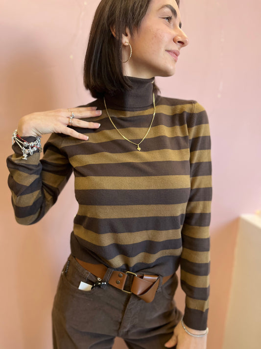 Haveone regular striped turtleneck