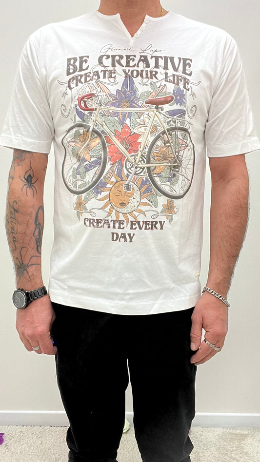 T-Shirt Serafino con stampa Gianni Lupo
