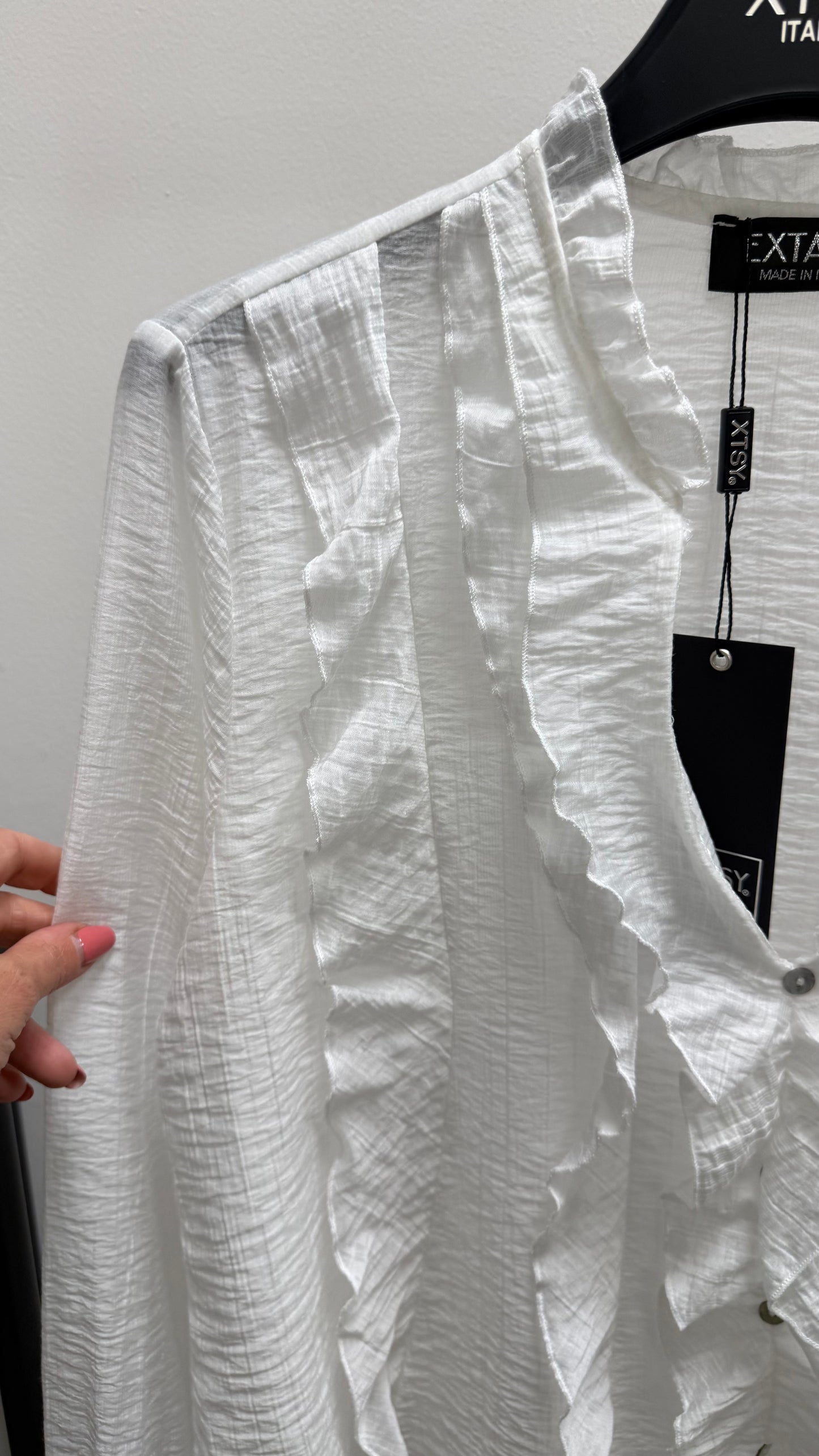 Camicia rouches Extasy bianca