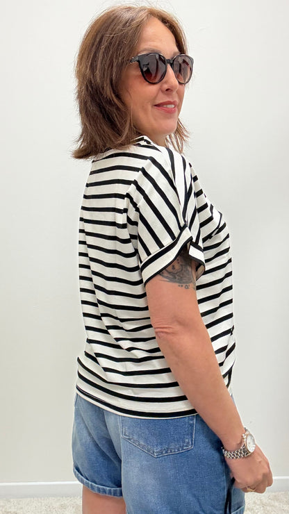 T-shirt scatolina righe Susy Mix nero