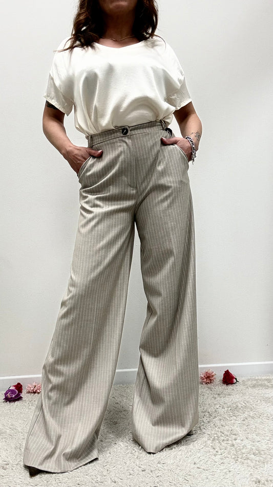 Pantaloni palazzo gessati Haveone