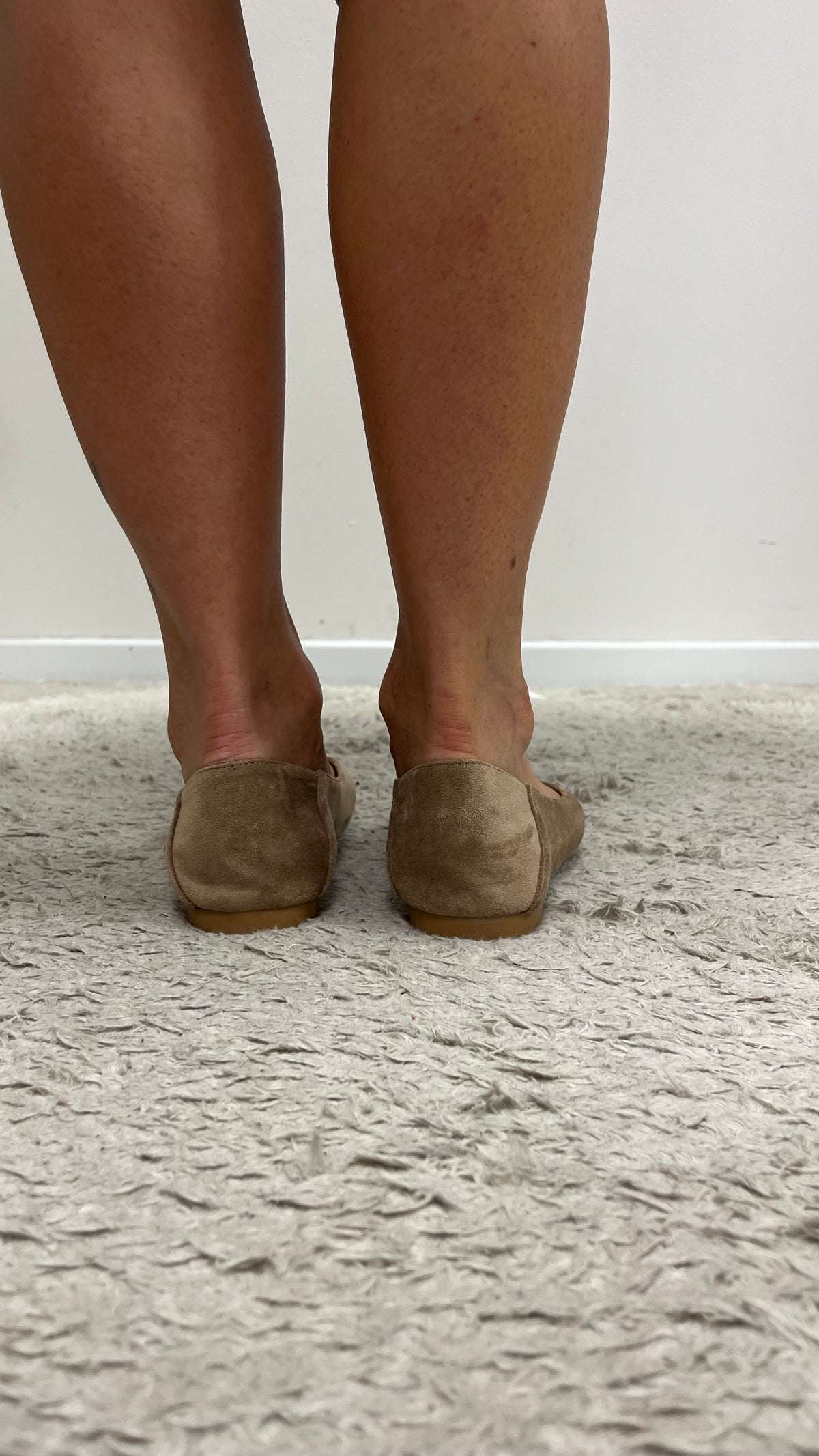 Ballerine eco camoscio taupe punta Memoire