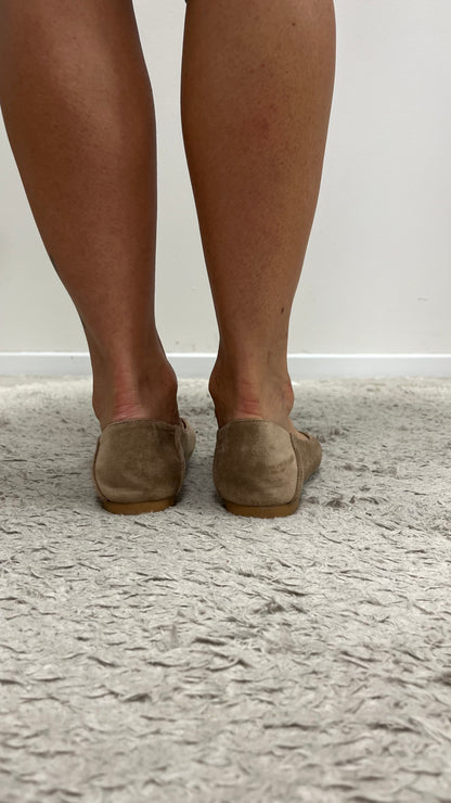 Ballerine eco camoscio taupe punta Memoire