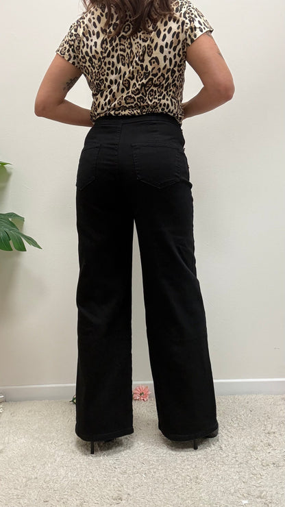 Pantaloni vita alta con bottoni Extasy