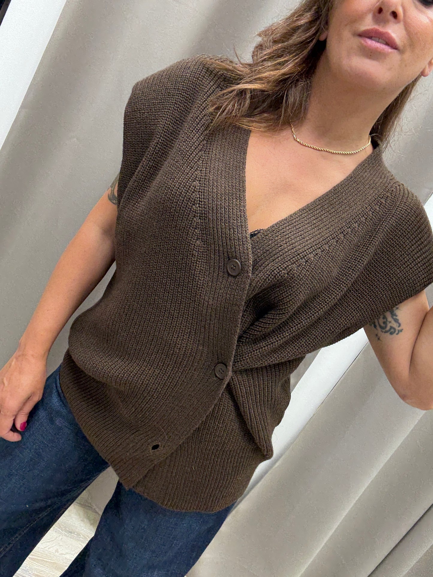 Gilet asimmetrico moro Haveone
