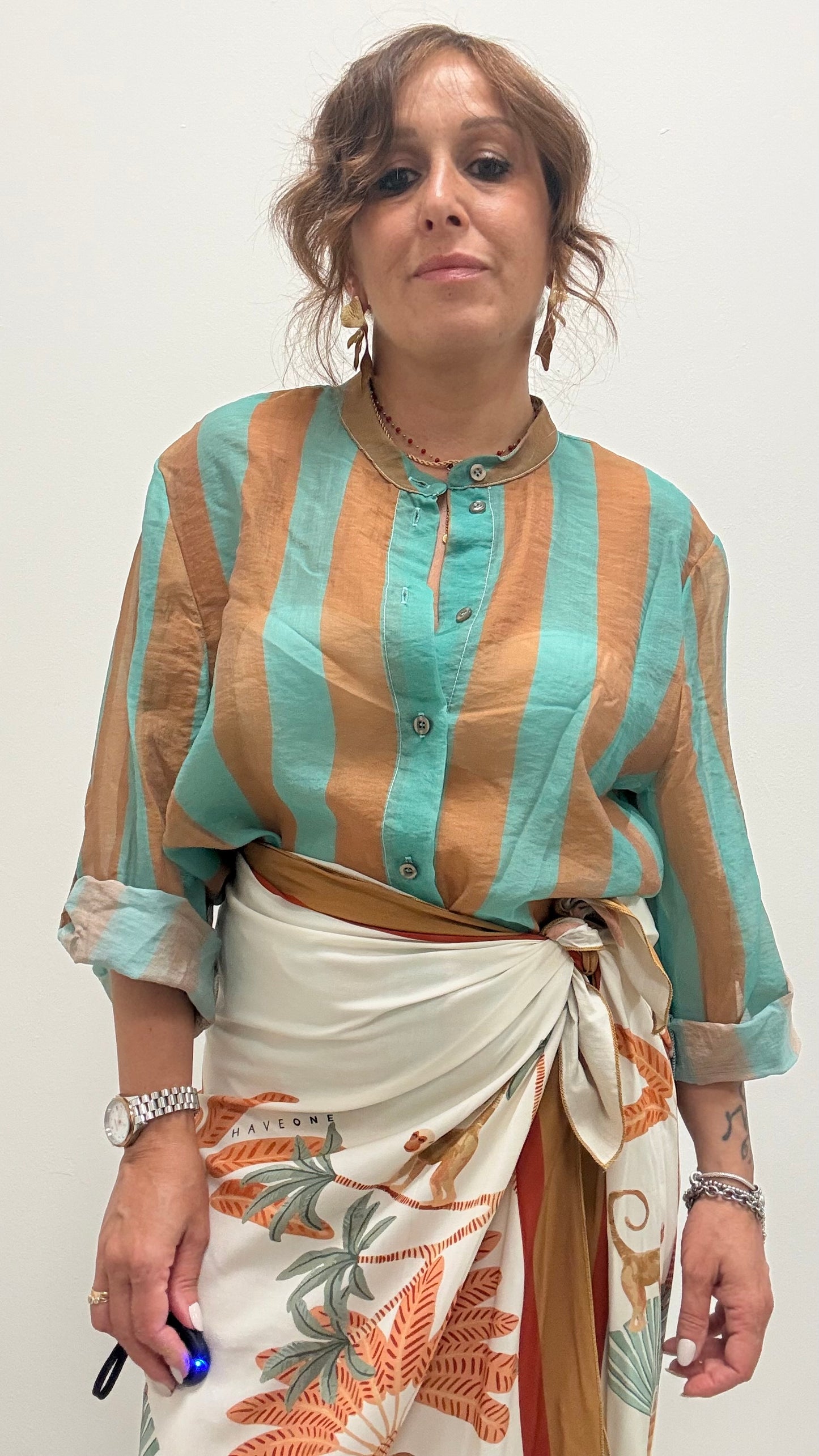 Camicia Riga tiffany e tabacco HaveOne Art.CSV-Q422