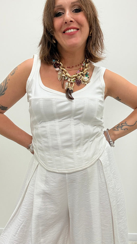 Top canotta bustier Haveone bianco