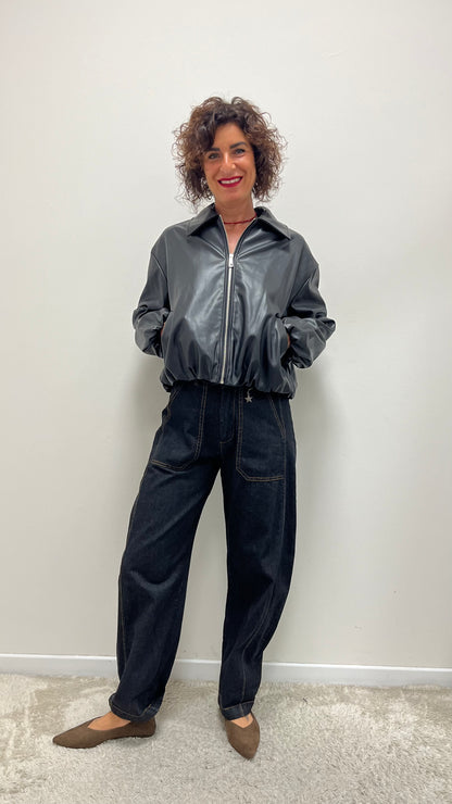 Bomber Ecopelle Extasy Nero