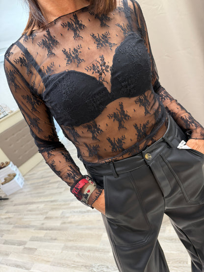 Maglia in pizzo Susy Mix Nero