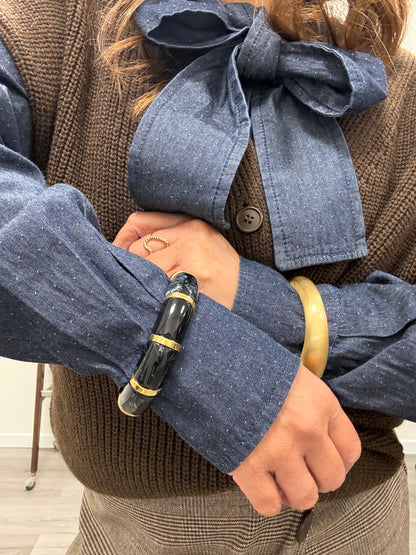 Bracciale nero resina marmorizzato Memoire