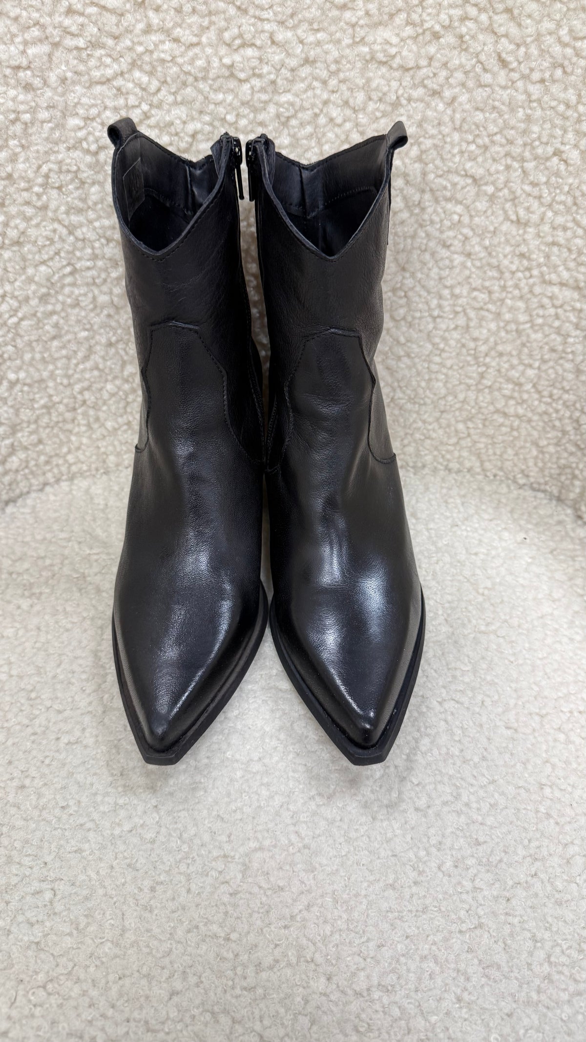 Texano basso in pelle nero Via Mondana