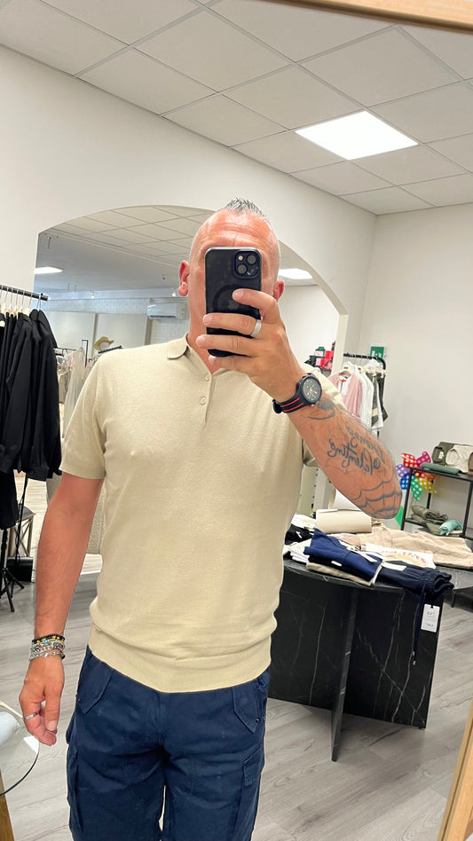 Polo in Filo Beige Gianni Lupo
