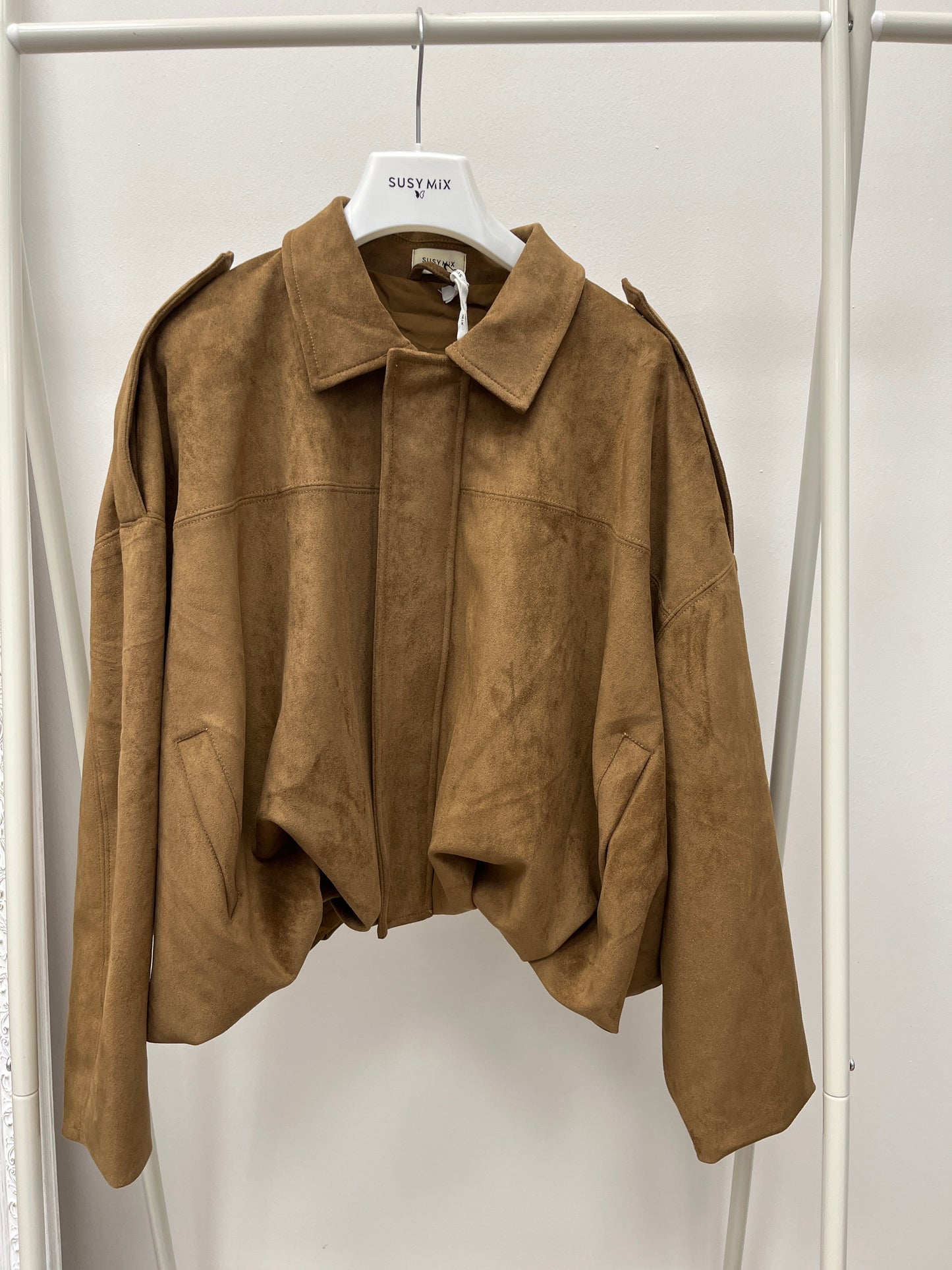 Susy Mix Bomber in Ecodainetto Cammello