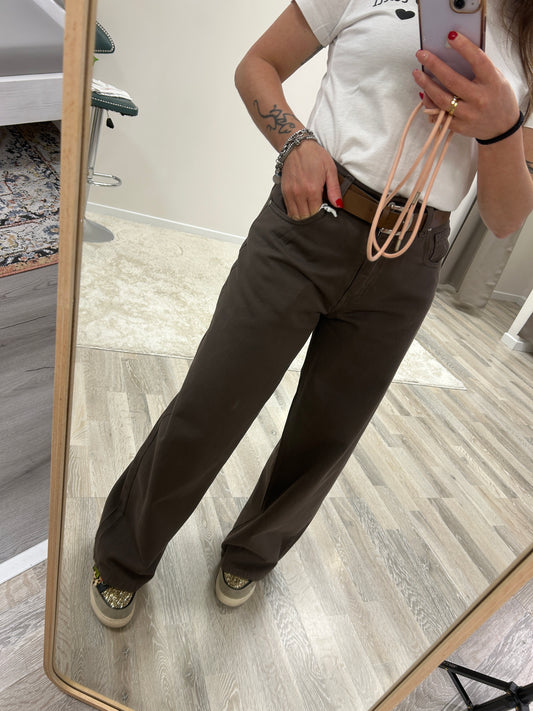 Susy mix pantaloni gamba larga moro
