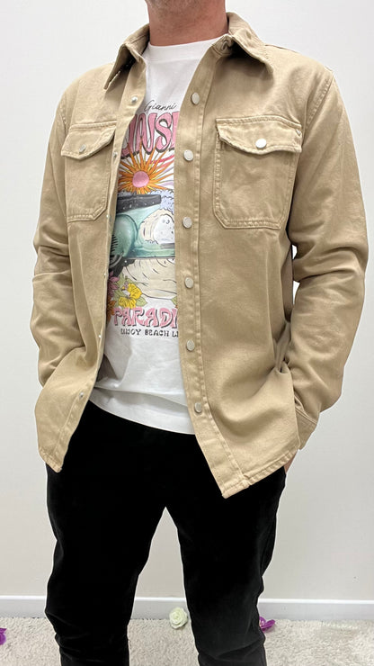 Giacca Camicia in Jeans Cammello Gianni Lupo