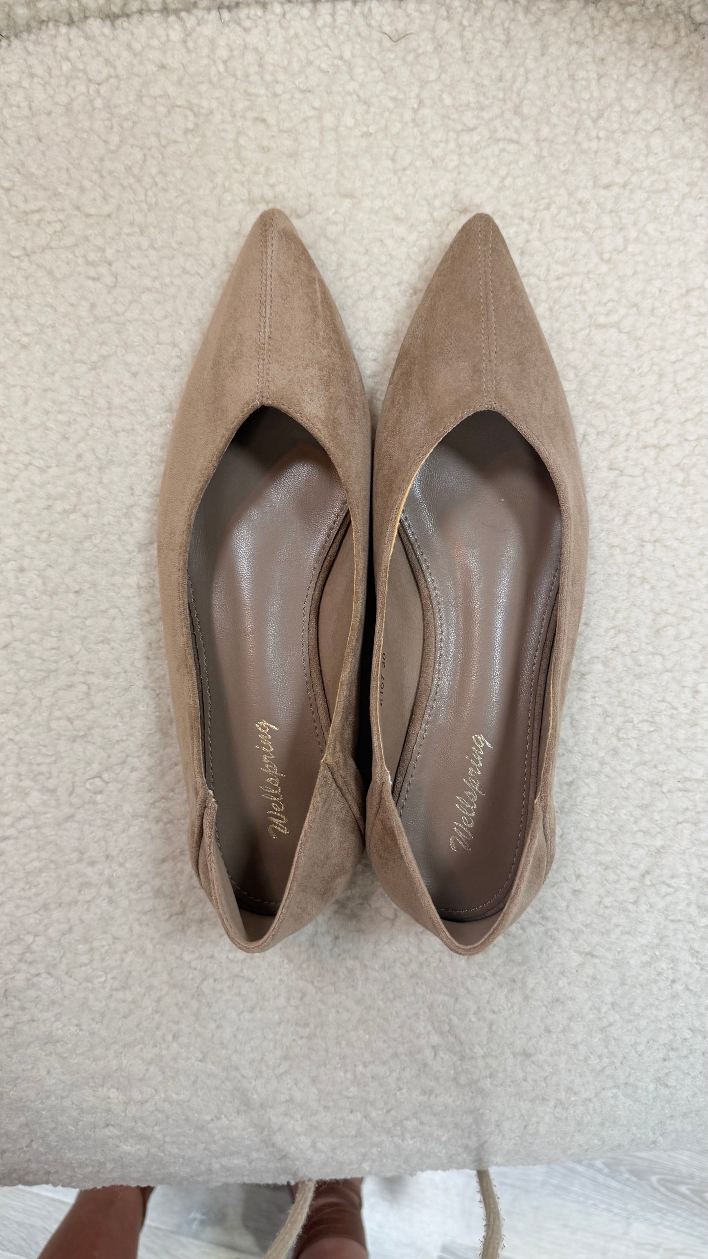 Ballerine eco camoscio taupe punta Memoire