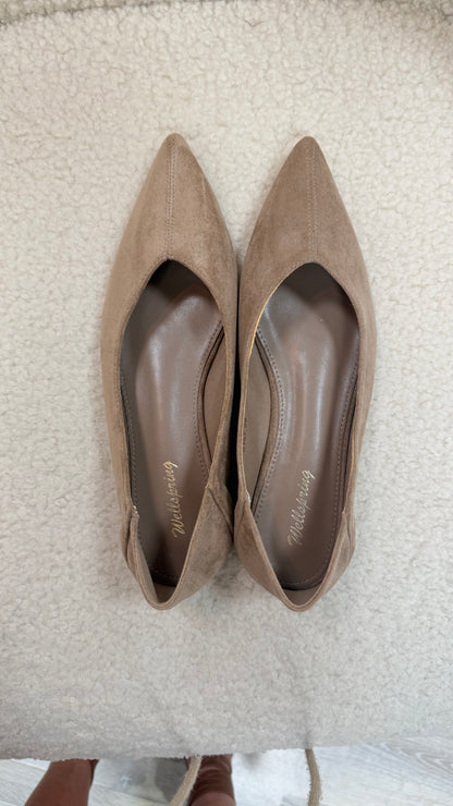 Ballerine eco camoscio taupe punta Memoire