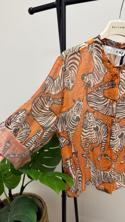 Camicia arancio zebra Haveone