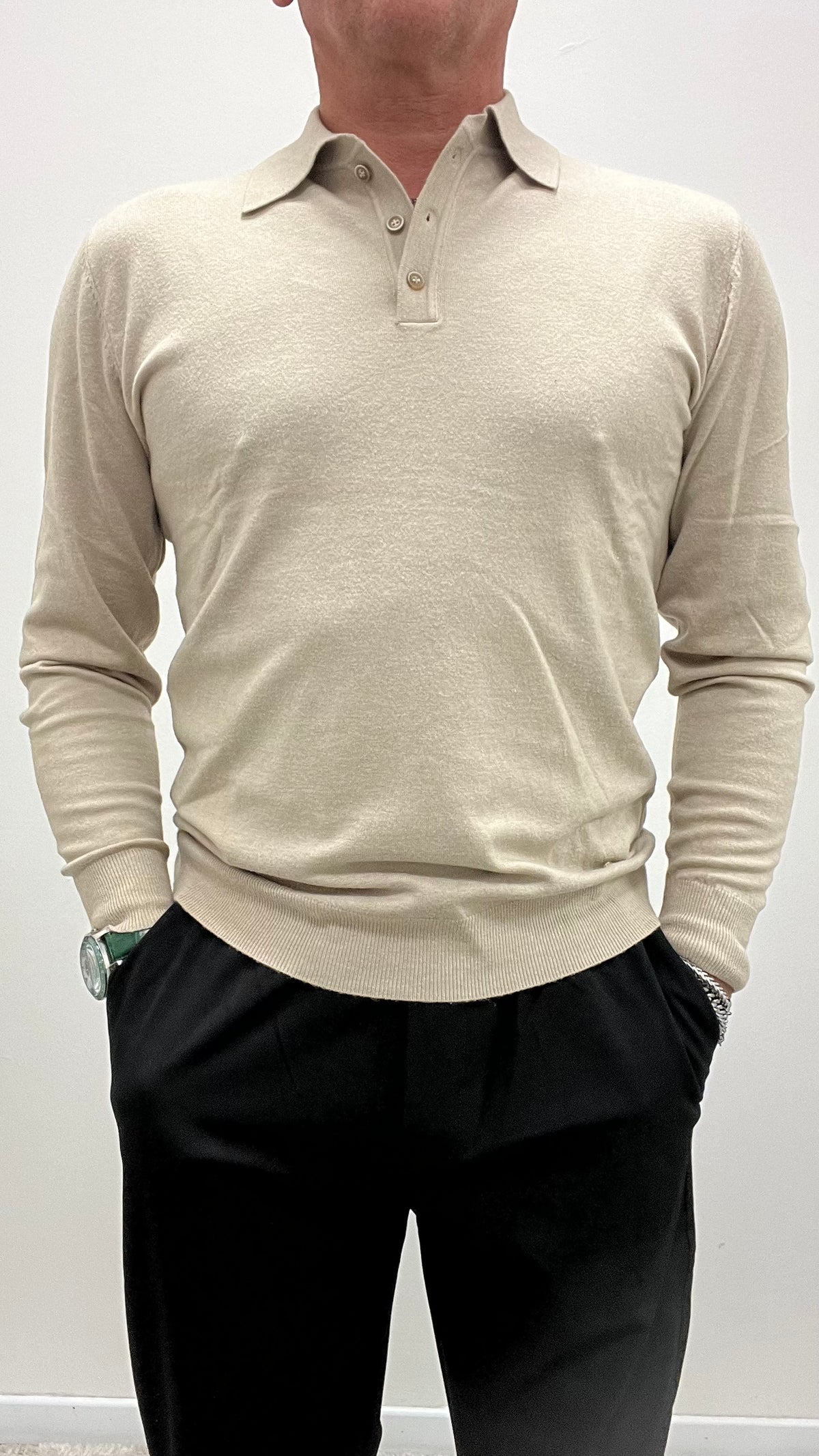 Polo in Lana Rasata Beige Gianni Lupo Art.GL508S