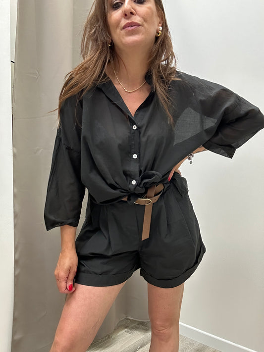 HaveOne Camicia mussola Nera