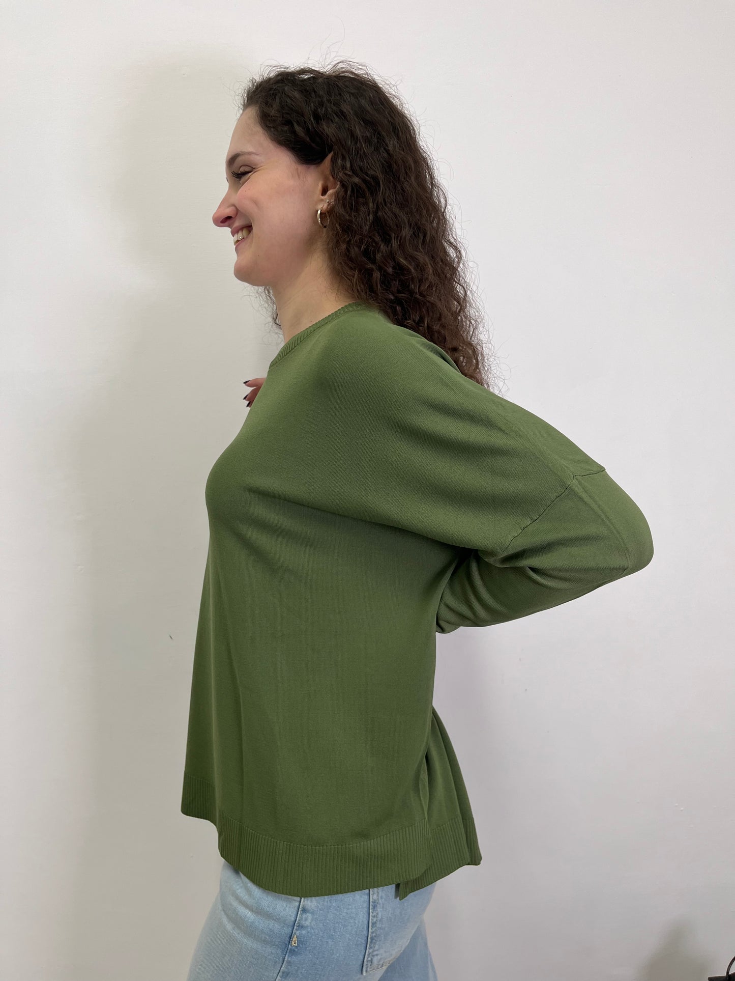 Maglia verde in filo Susy Mix