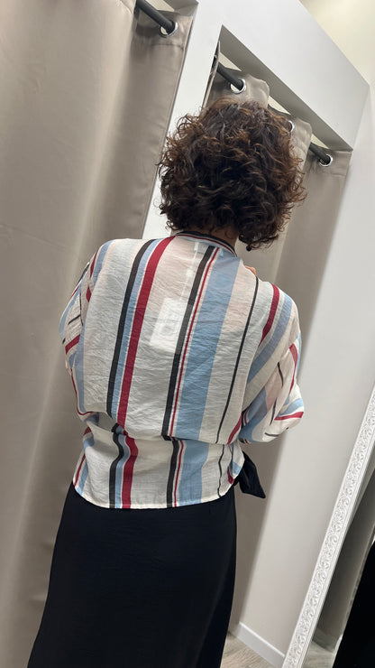 Camicia in Lyocell Righe Motel