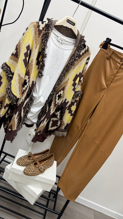 Pantaloni ovetto ecopelle cammello Imperial