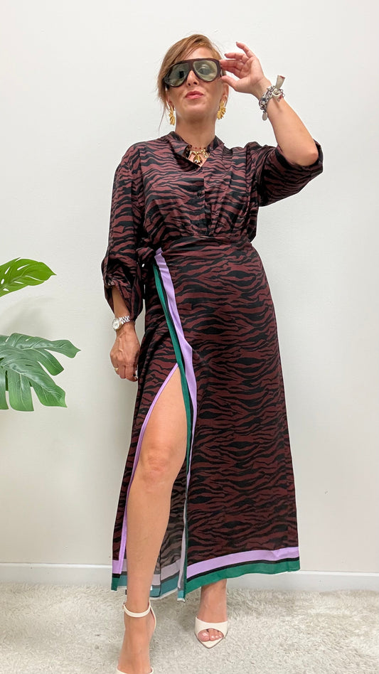Gonna Pareo lunga zebra bordeaux e nero HaveOne Art.GMA-Q303