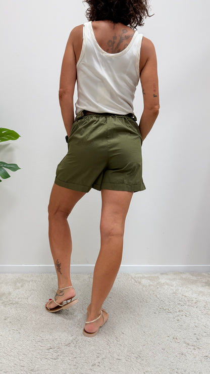 Shorts a Campana con Risvolto  Verde Militare HaveOne Art.PFL-Q674