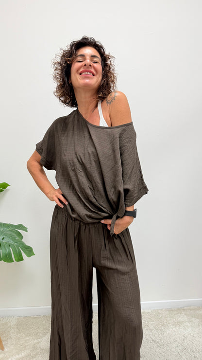 Blusa con nodo Extasy moro