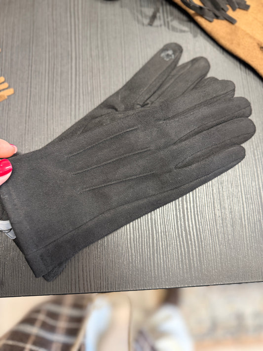 Guanti ecocamoscio nero Susy mix