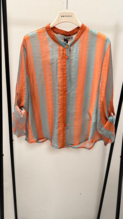 Camicia Riga arancio e tiffany HaveOne Art. CVS-Q422