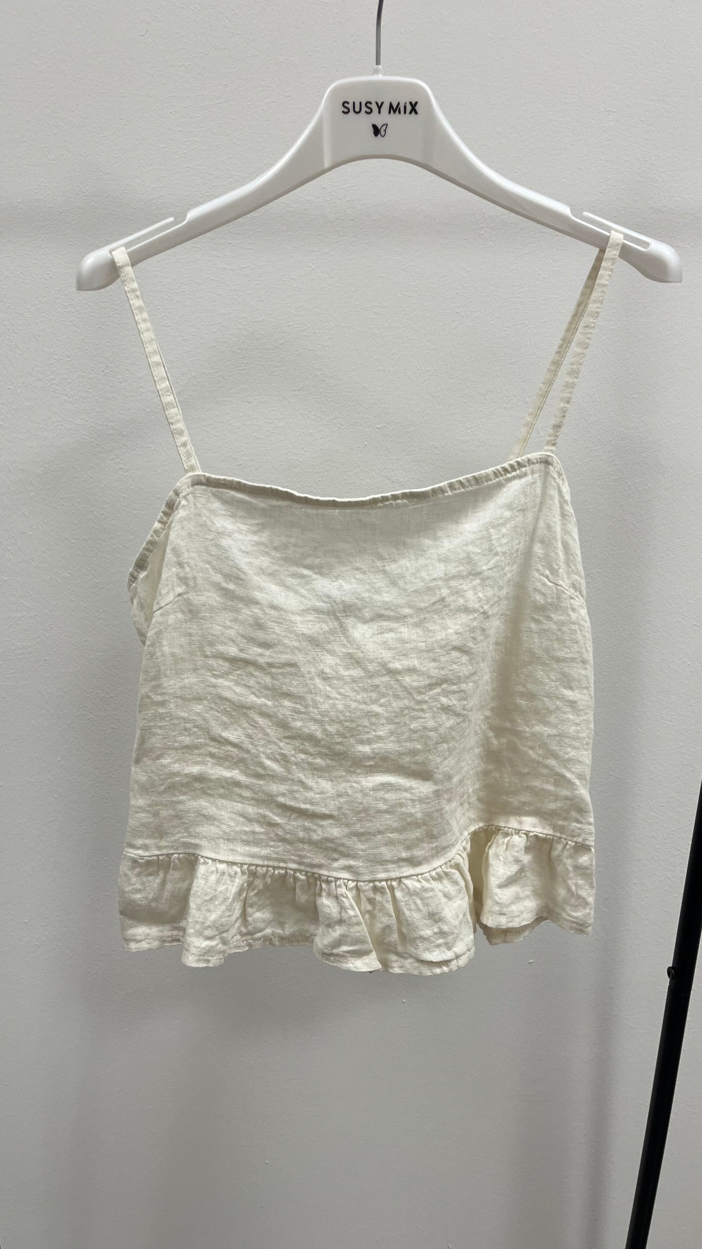 Top con Gala in Lino Burro Susy Mix Art.34141