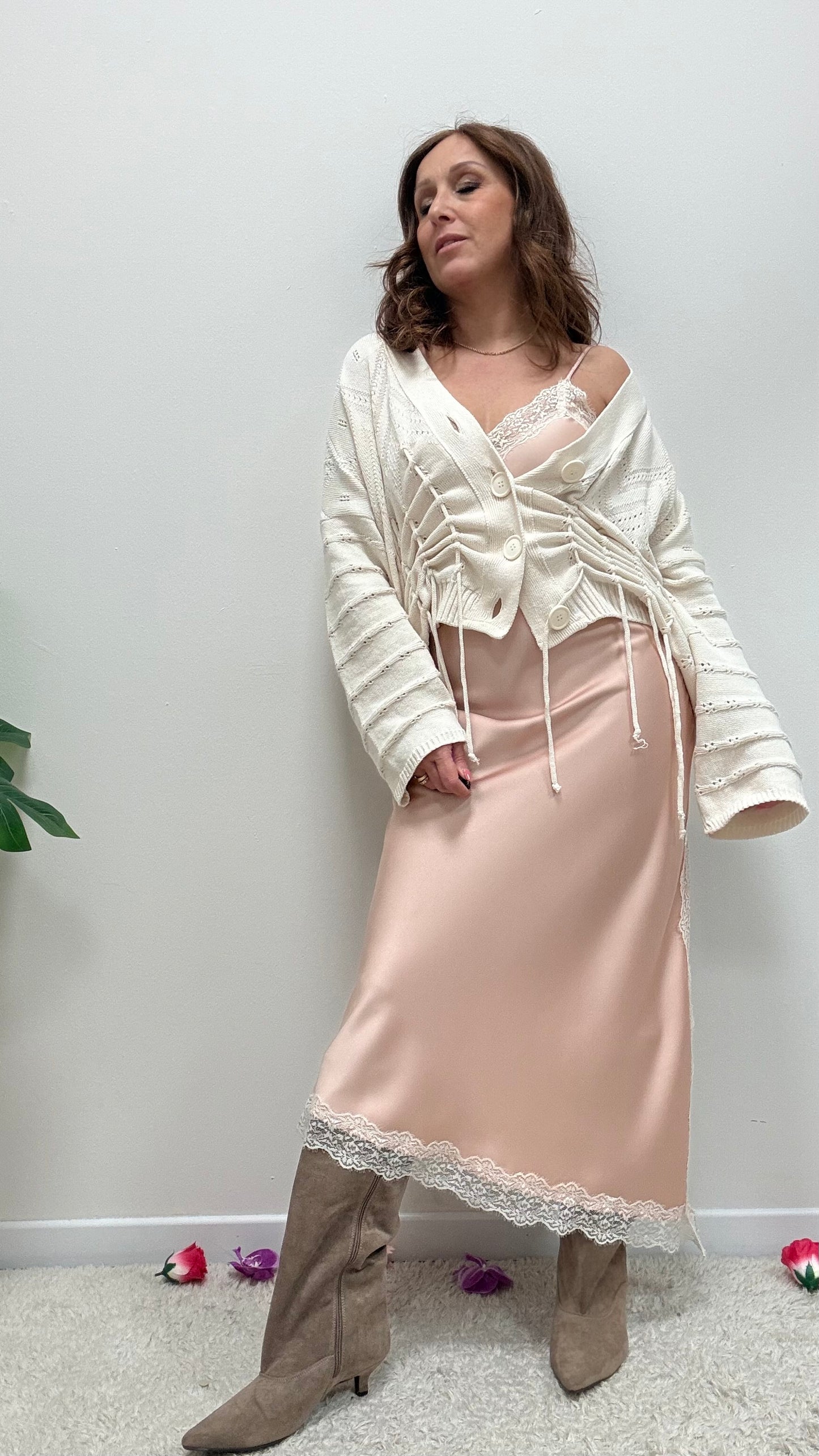 Abito saten e pizzo Imperial