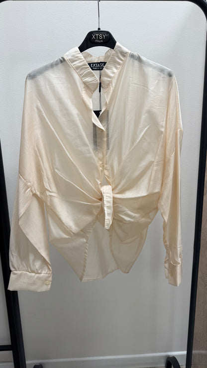 Camicia coreana nodo Extasy beige