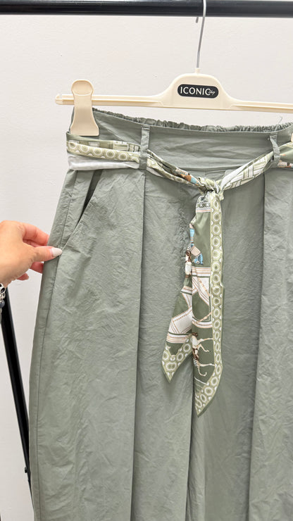 Pantalone balloon cotone Extasy verde