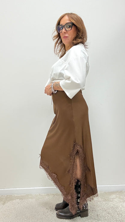 Longuette con Pizzo Asimmetrica Moro HaveOne Art.GMA-R040
