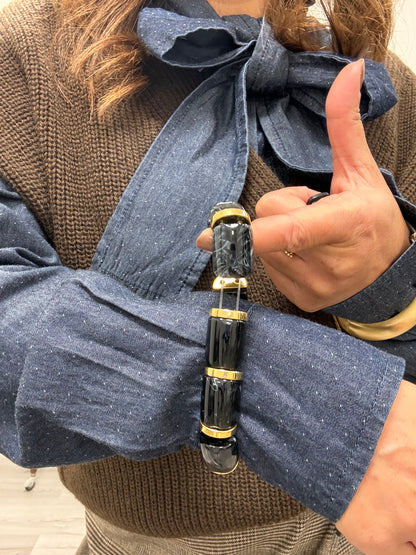 Bracciale nero resina marmorizzato Memoire