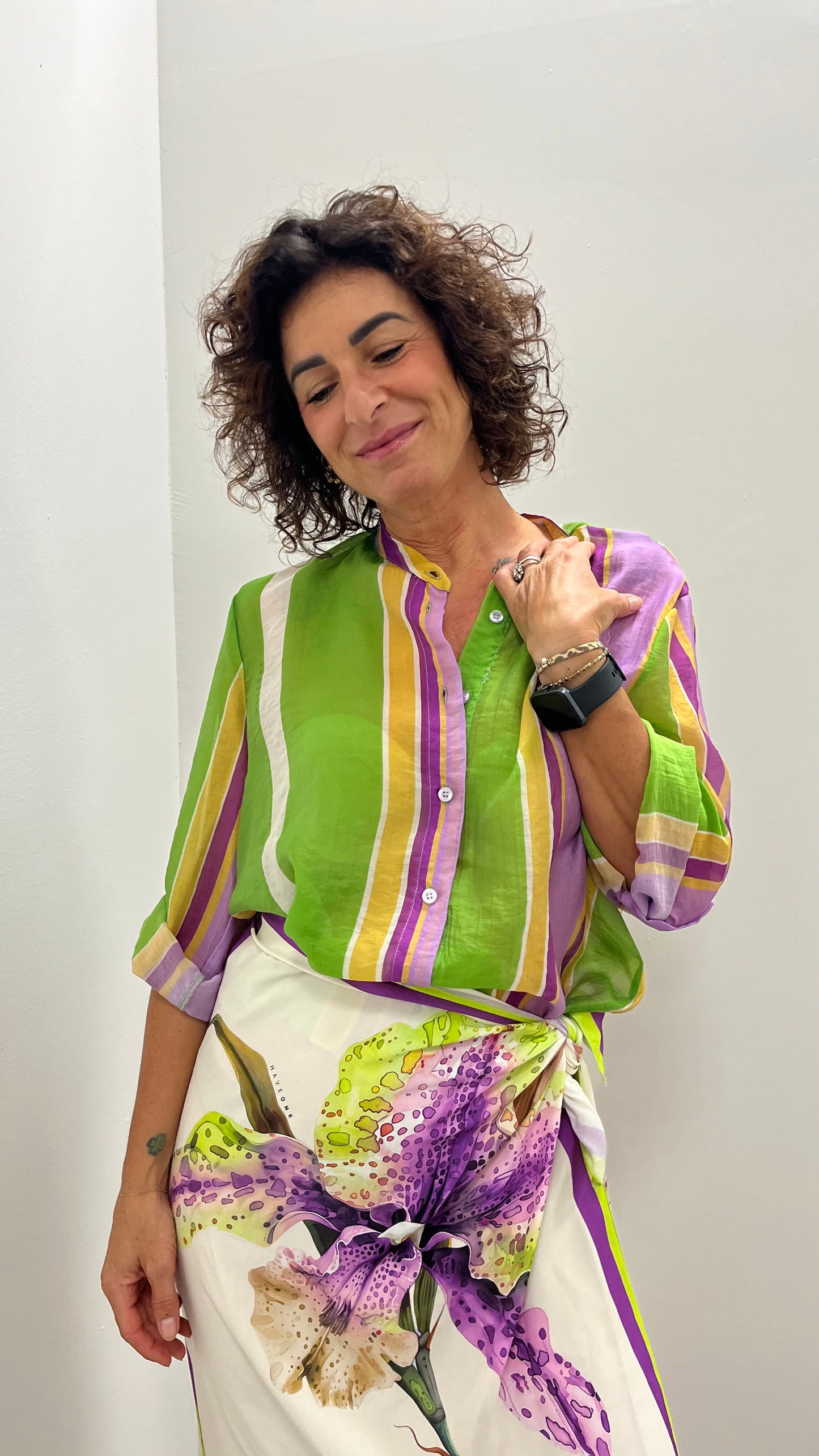 Camicia righe viola e lime HaveOne Art.CSV-Q504