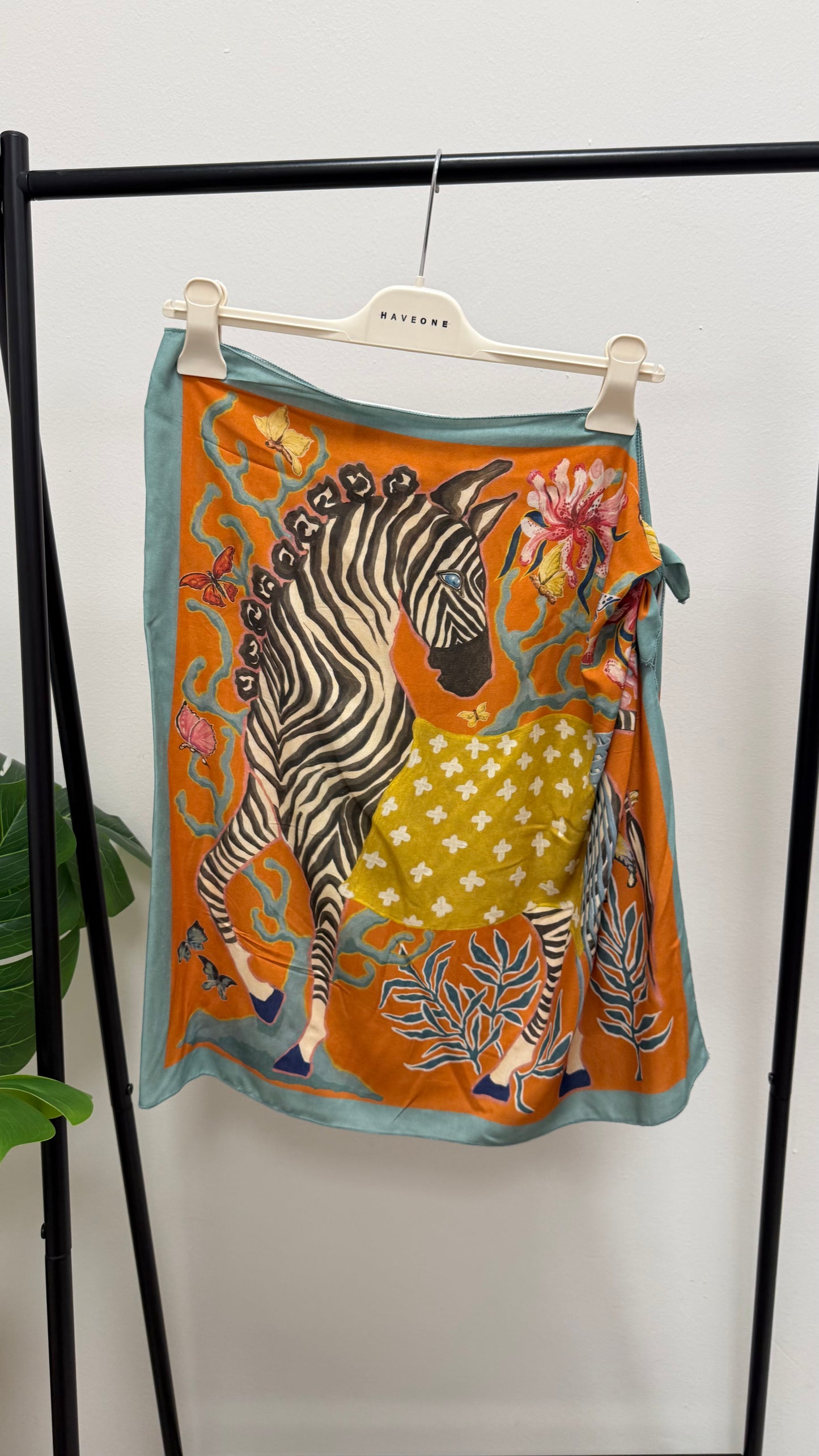 Gonna pareo corta zebra arancio Haveone
