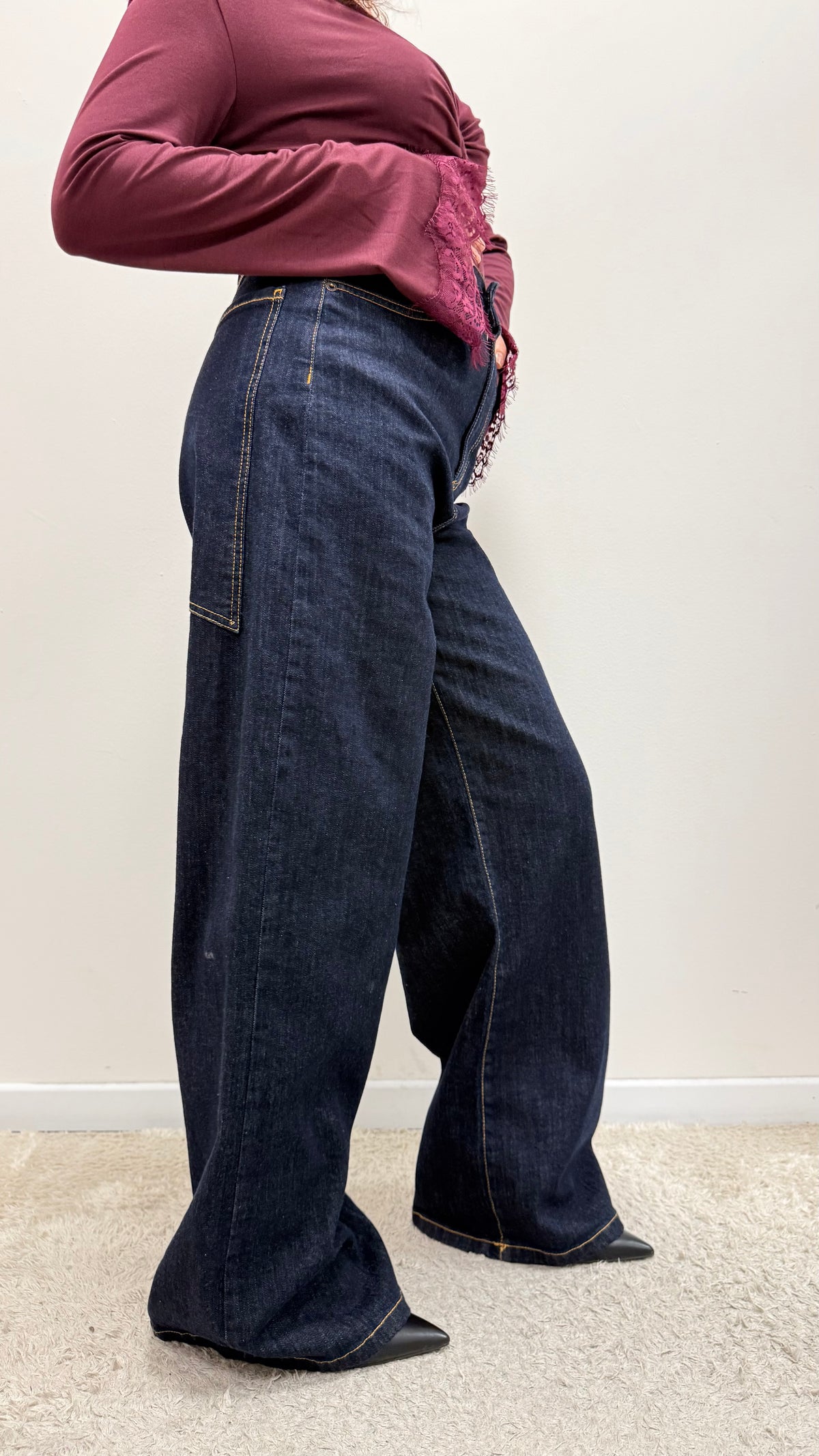 Denim Wide Leg Lavaggio Scuro Motel Art.ZOE-756