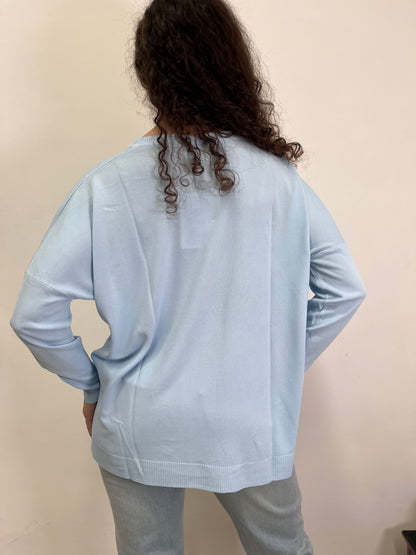 Maglia Azzurro in filo Susy Mix